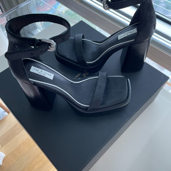 RAG & BONE Matrix Ankle Strap Sandals/ Color: Black - Picture 3 of 5